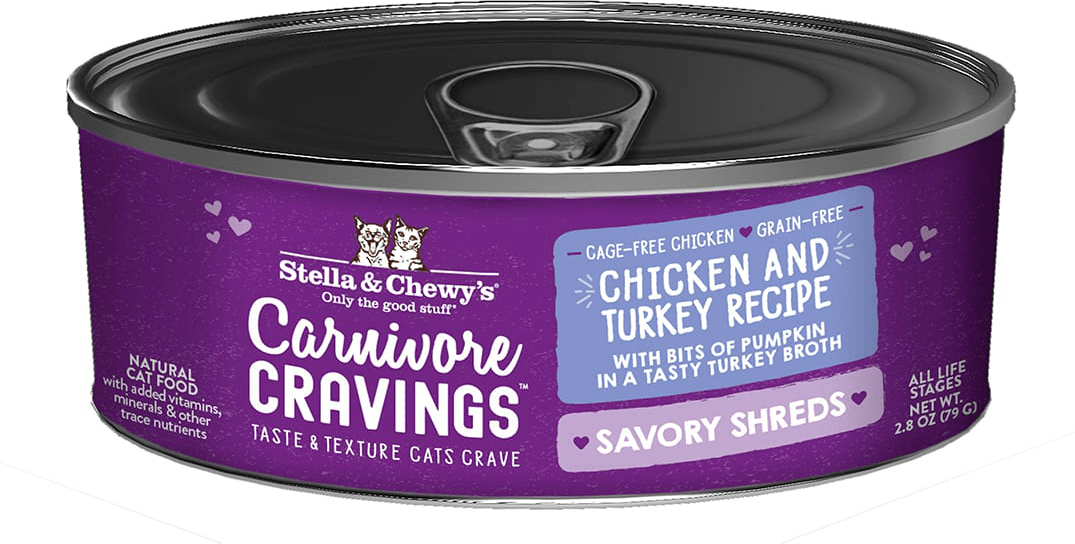 Stella & Chewys Carnivore Cravings Savory Shreds Chicken & Turkey Recipe